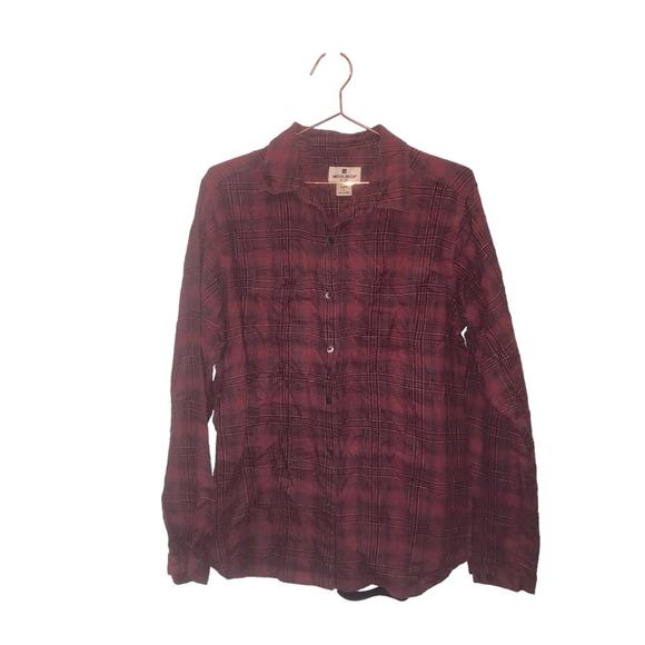 Woolrich red Plaid Flannel Button Up Long Sleeve large - Picture 1 of 2